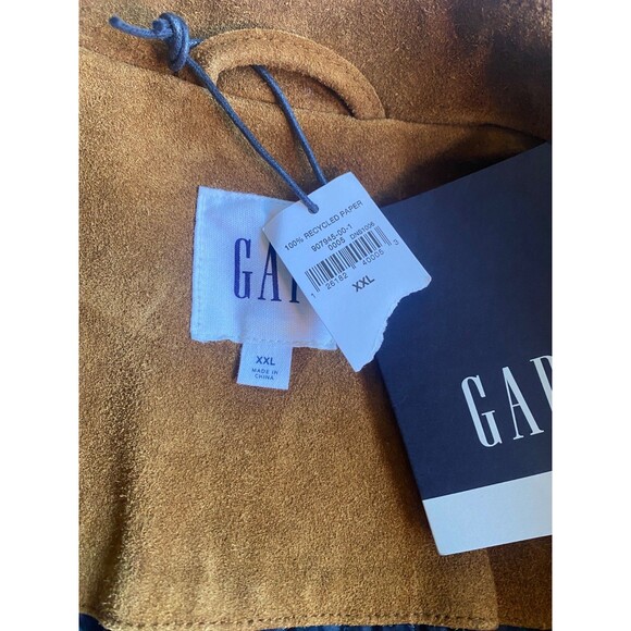 NWT Gap Suede Trucker Jacket Quilted Lining XXL Camel Leather 52-54 - Picture 7 of 9